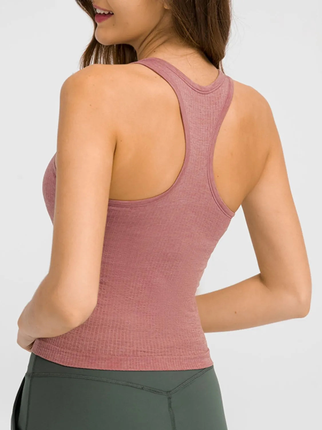 Millennia Round Neck Racerback Active Tank - Wellen Fashion