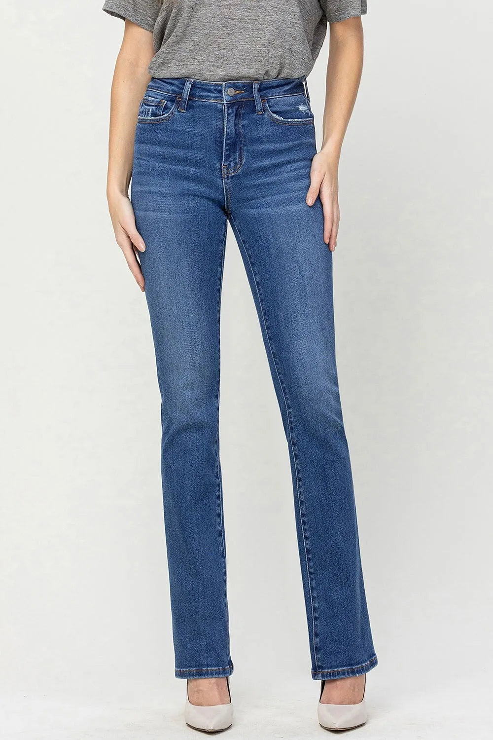 Vervet by Flying Monkey High Waist Bootcut Jeans - Wellen Fashion