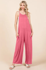 Culture Code Full Size Sleeveless Wide Leg Jumpsuit with Pockets - Wellen Fashion