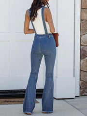 Raw Hem Denim Overall - Wellen Fashion