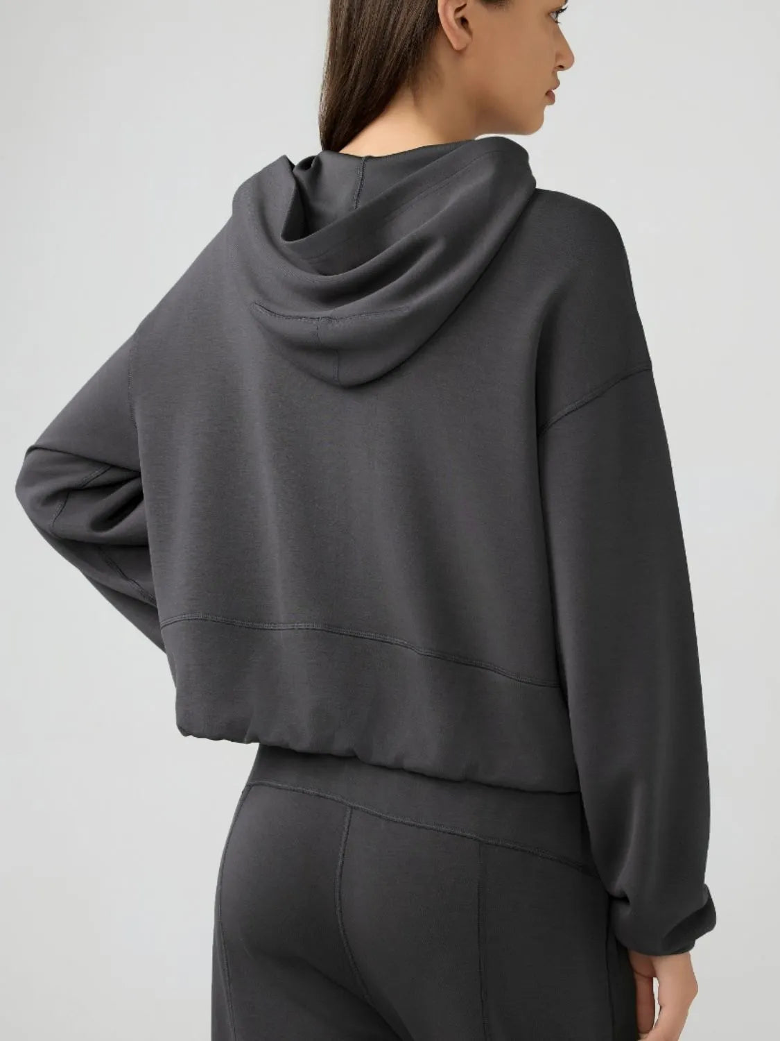 Millennia Zip Up Dropped Shouder Active Hooded - Wellen Fashion