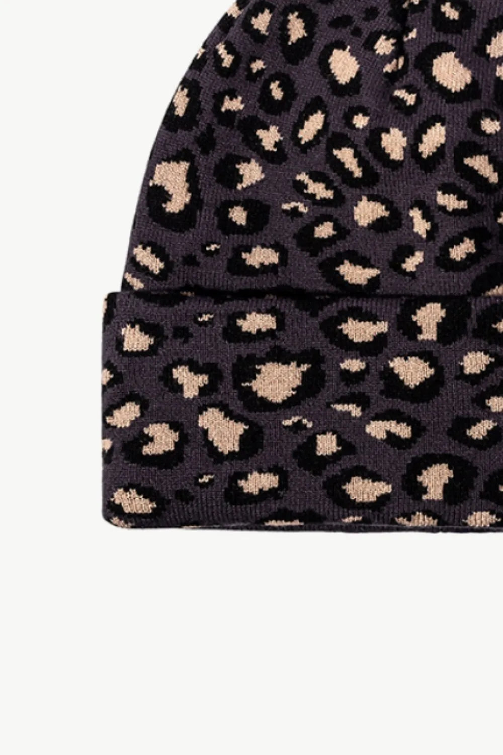 Leopard Pattern Cuffed Beanie - Wellen Fashion