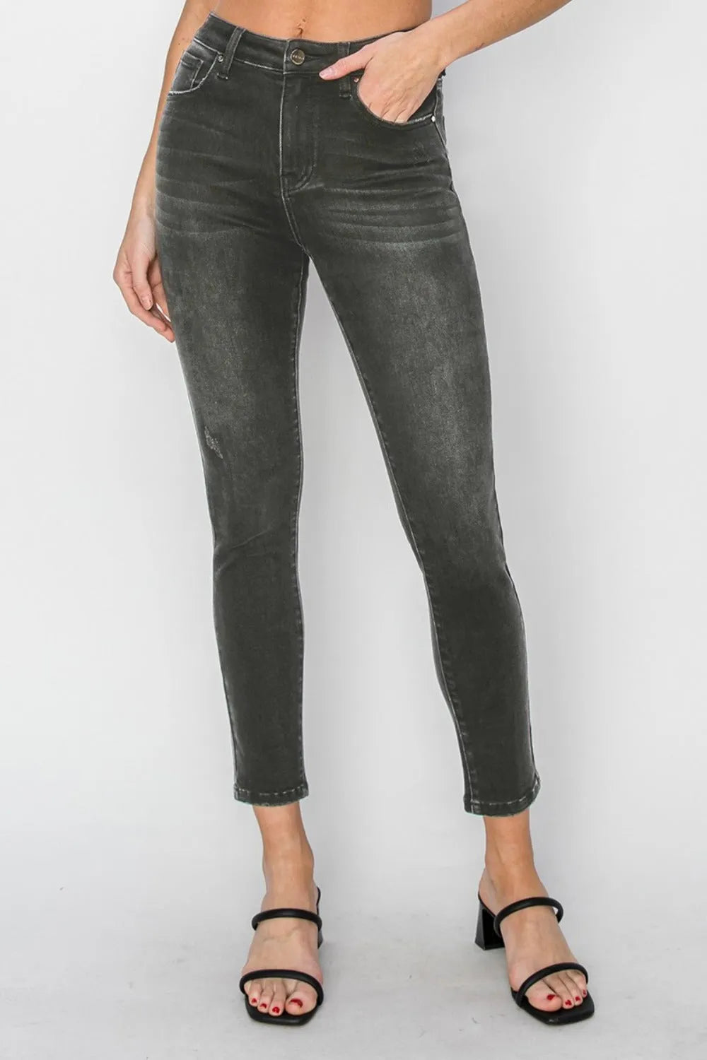 RISEN Full Size High Rise Ankle Skinny Jeans - Wellen Fashion