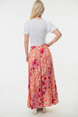 White Birch Full Size High Waisted Floral Woven Skirt - Wellen Fashion