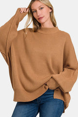 Zenana Side Sit Oversize Sweater - Wellen Fashion