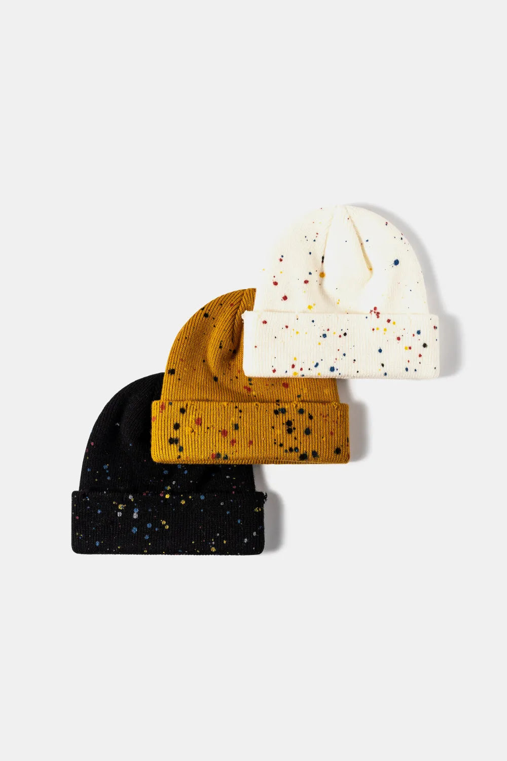 Confetti Rib-Knit Cuff Beanie - Wellen Fashion