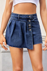 Raw Hem Denim skort - Wellen Fashion