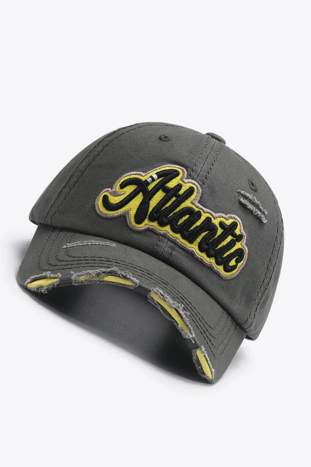 ATLANTIC Graphic Distressed Baseball Cap - Wellen Fashion