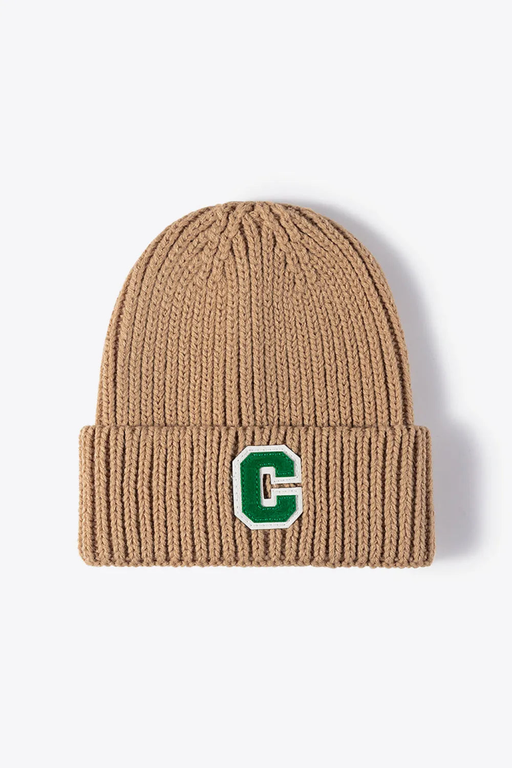 Letter C Patch Cuffed Beanie - Wellen Fashion