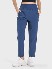 Millennia Pocketed High Waist Active Pants - Wellen Fashion