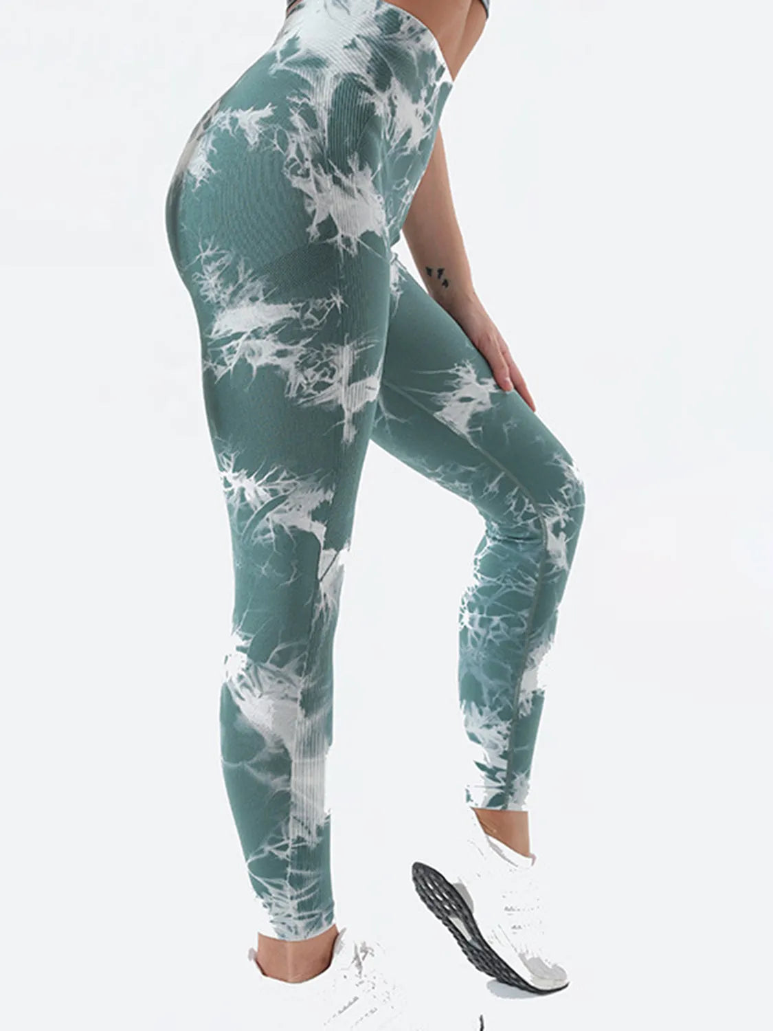 Tie-Dye High Waist Active Leggings - Wellen Fashion