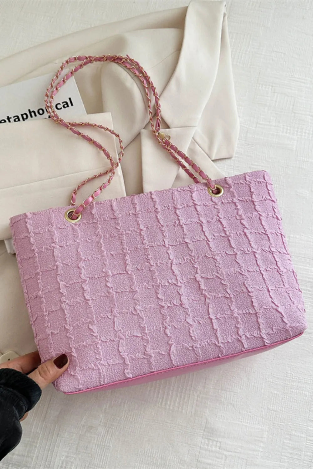 Polyester Texture Chain Tote bag