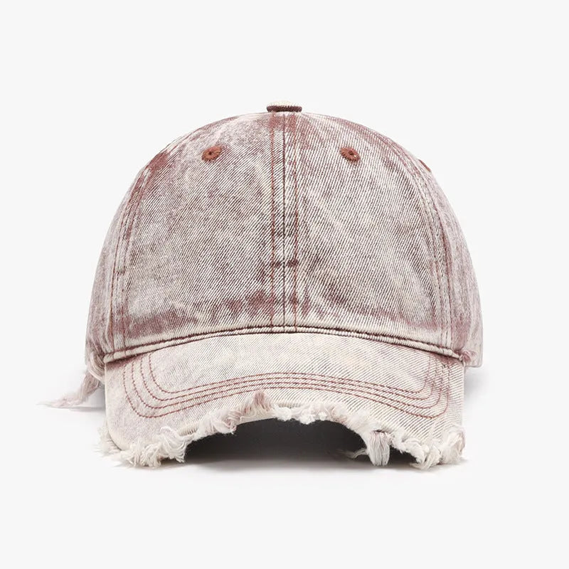 Raw Hem Cotton Baseball Cap - Wellen Fashion