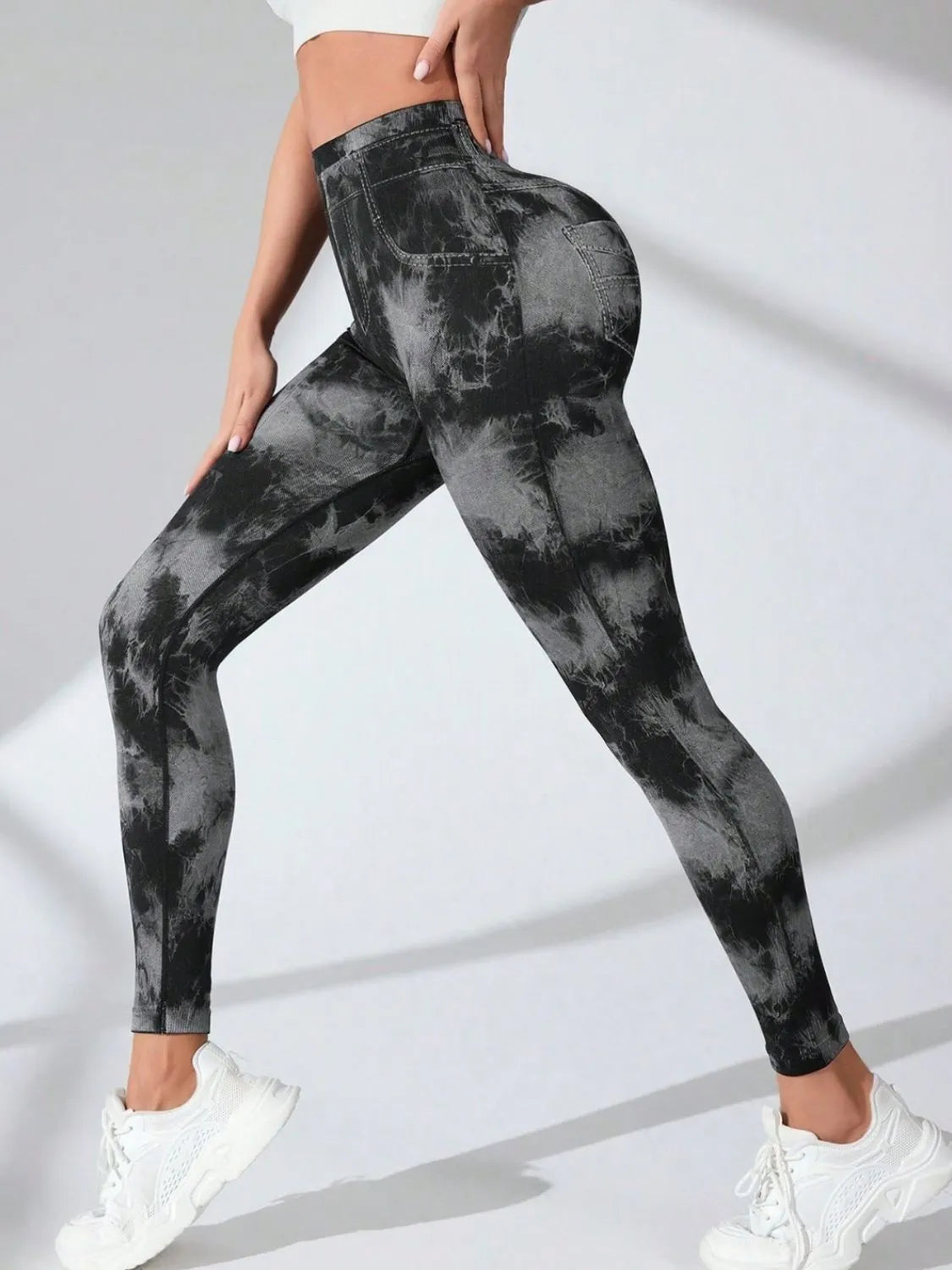 Tie-Dye High Waist Active Leggings - Wellen Fashion