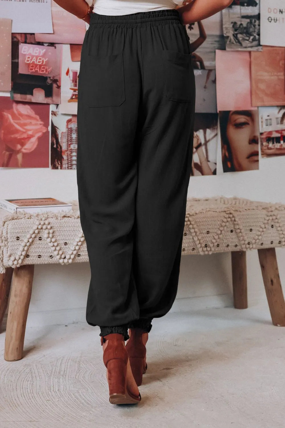 Tied Long Joggers with Pockets - Wellen Fashion