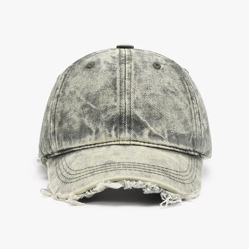 Raw Hem Cotton Baseball Cap - Wellen Fashion