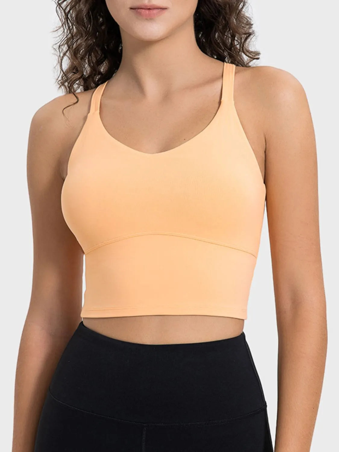 Millennia Crisscross Round Neck Active Tank - Wellen Fashion