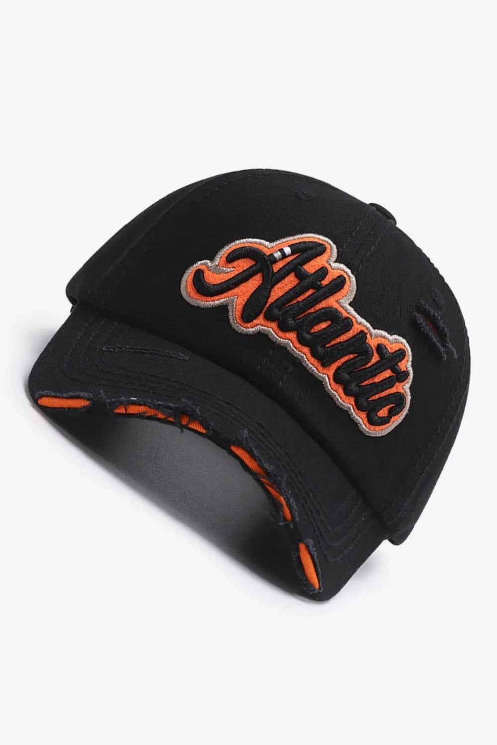 ATLANTIC Graphic Distressed Baseball Cap - Wellen Fashion