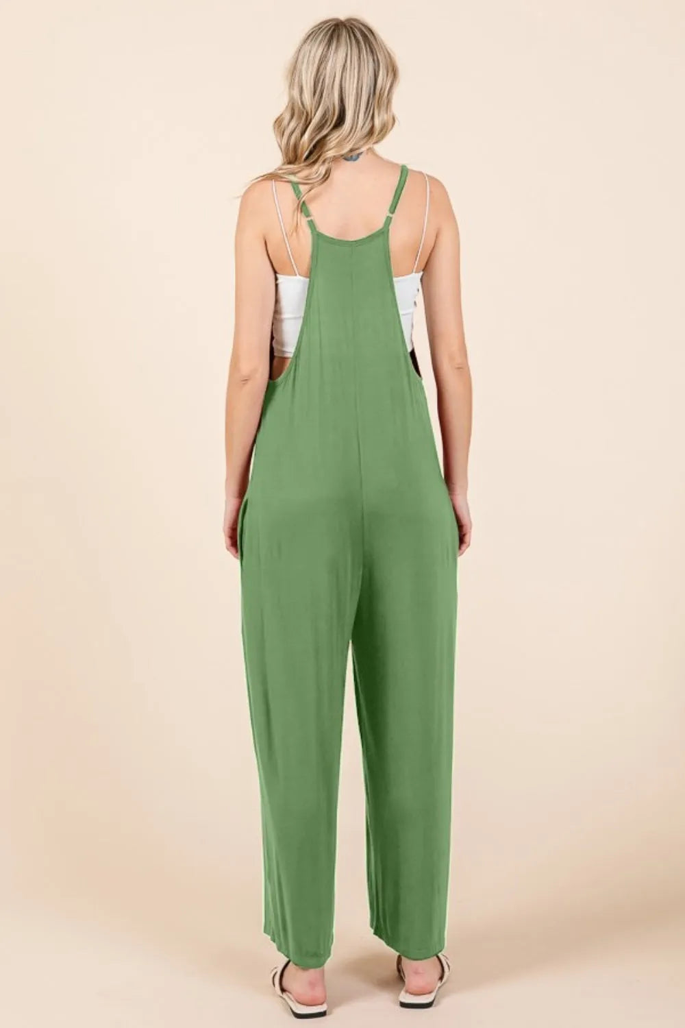 Culture Code Full Size Sleeveless Wide Leg Jumpsuit with Pockets - Wellen Fashion