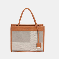 David Jones Striped Contrast Tote Bag - Wellen Fashion