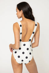 Marina West Swim Beachy Keen Polka Dot Tied Plunge One-Piece Swimsuit - Wellen Fashion