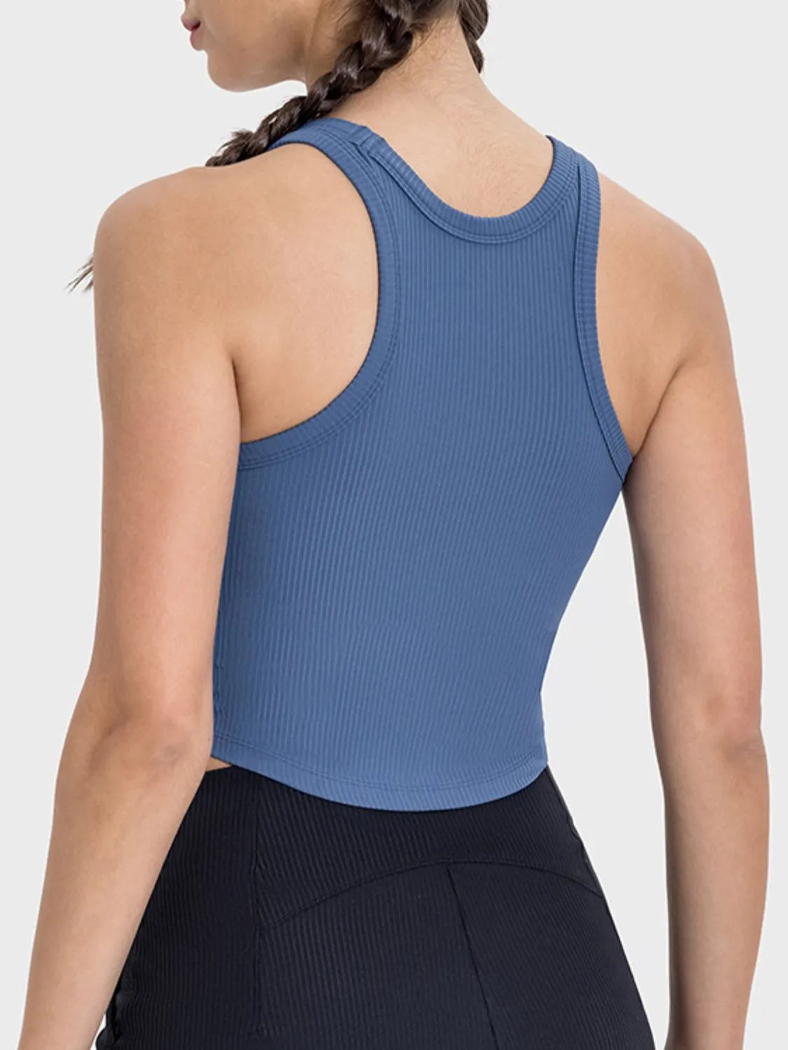 Millennia Round Neck Racerback Active Tank - Wellen Fashion