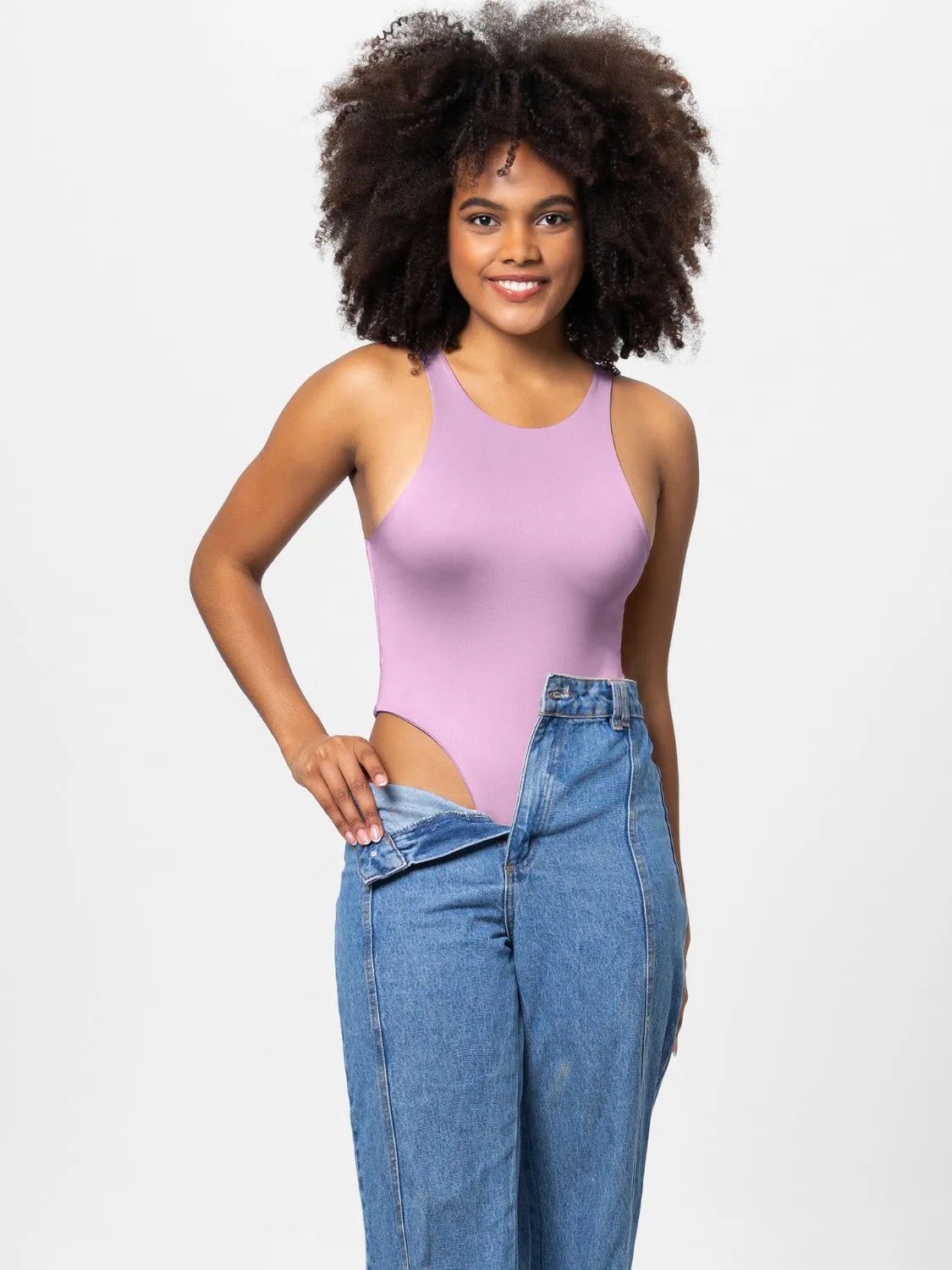 Full Size Round Neck Wide Strap Bodysuit - Wellen Fashion