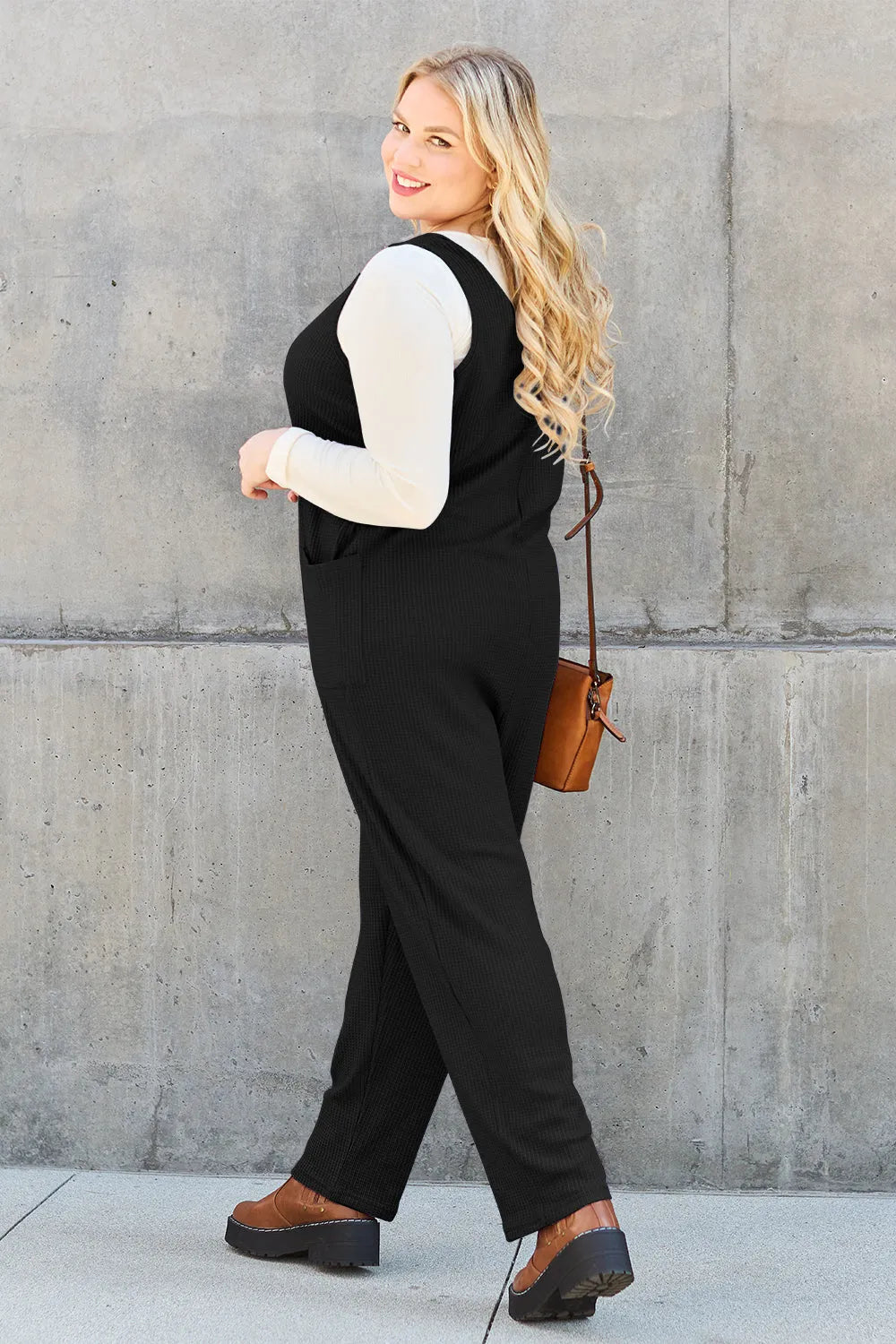 Double Take Full Size Sleeveless Straight Jumpsuit - Wellen Fashion