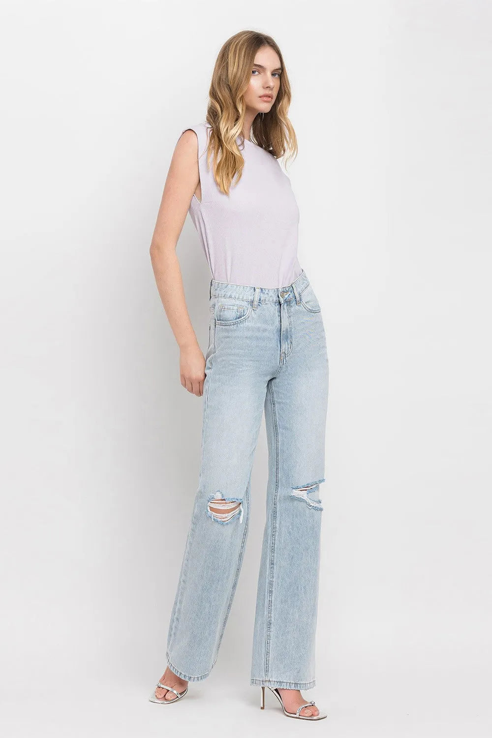 Vervet by Flying Monkey 90'S Vintage Super High Rise Flare Jeans - Wellen Fashion