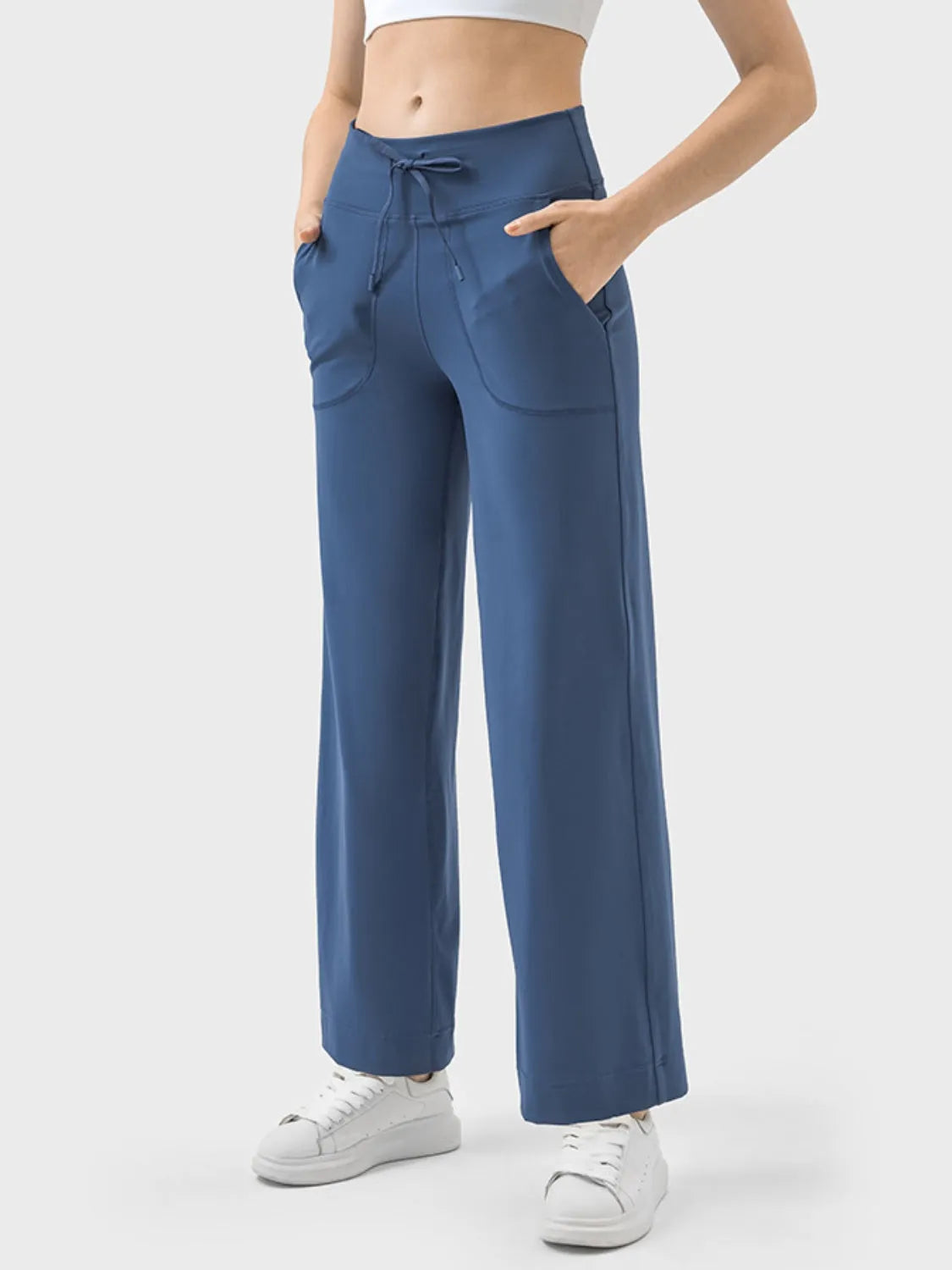 Millennia Drawstring Active Pants with Pockets - Wellen Fashion