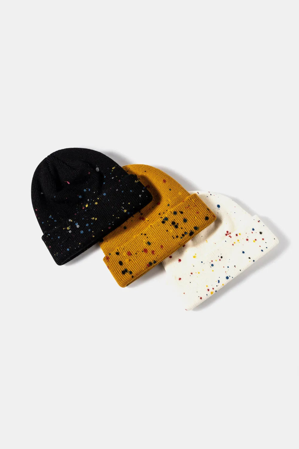 Confetti Rib-Knit Cuff Beanie - Wellen Fashion