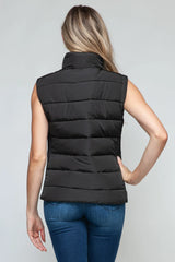 Snobbish Zip Up Turtleneck Vest with Pockets - Wellen Fashion