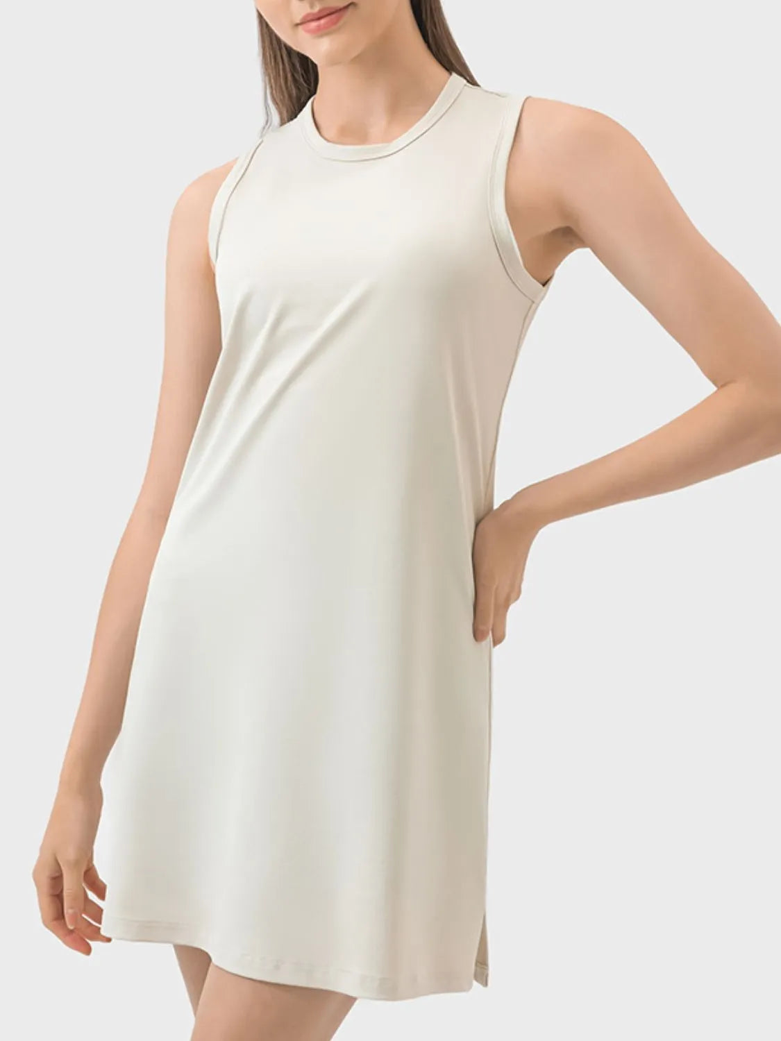 Millennia Round Neck Sleeveless Active Dress - Wellen Fashion