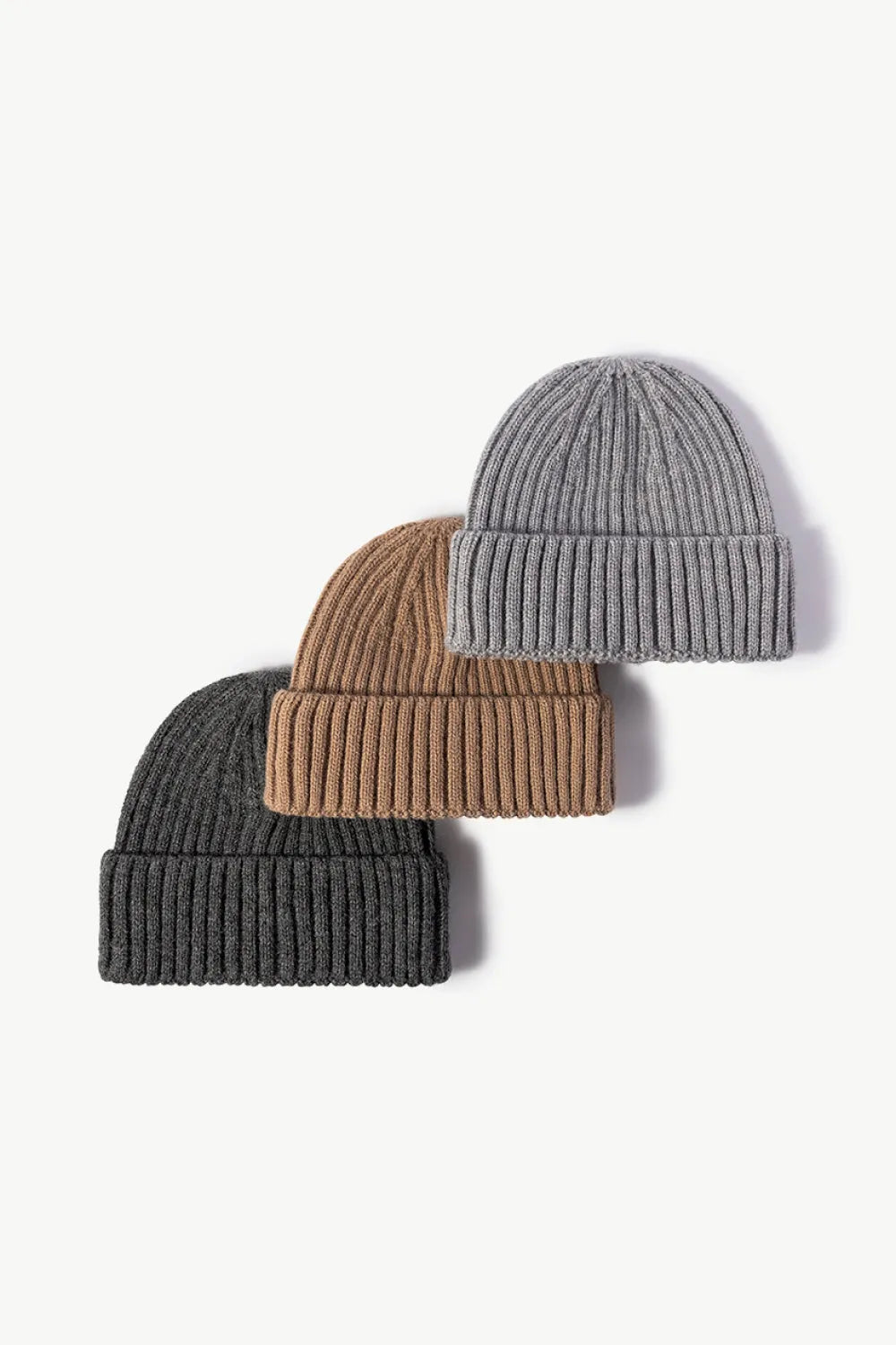 Rib-Knit Cuff Beanie - Wellen Fashion