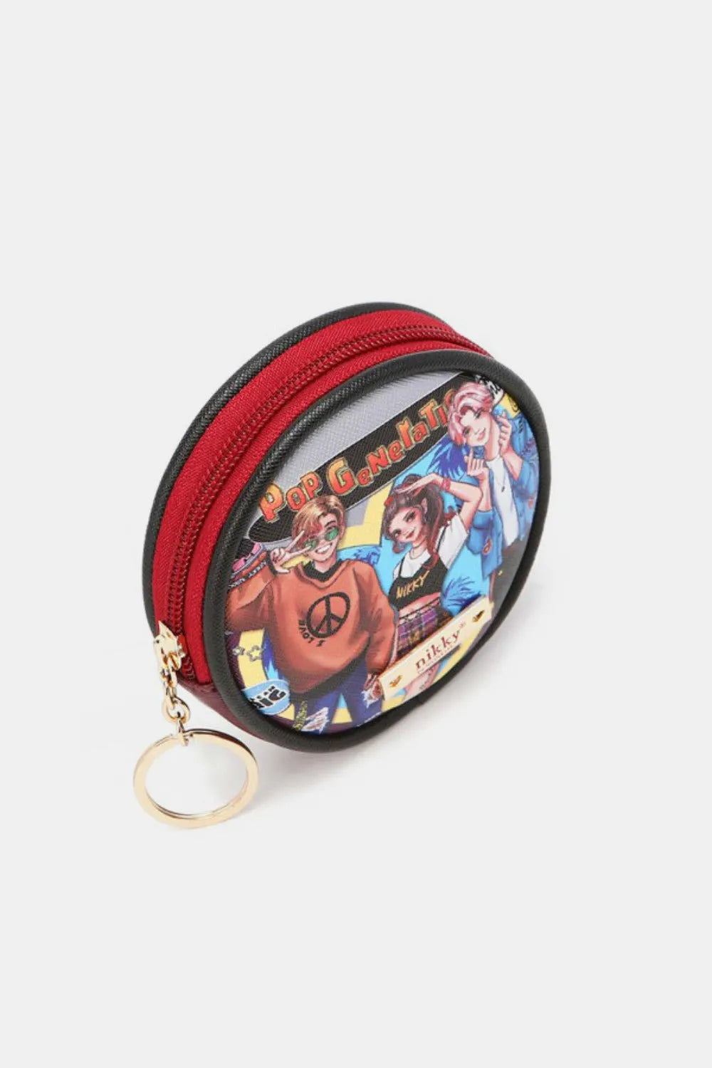 Nicole Lee USA Keychain Round Coin Purse