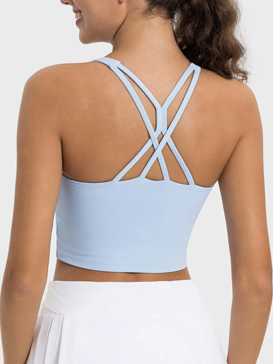 Millennia Crisscross Round Neck Active Tank - Wellen Fashion