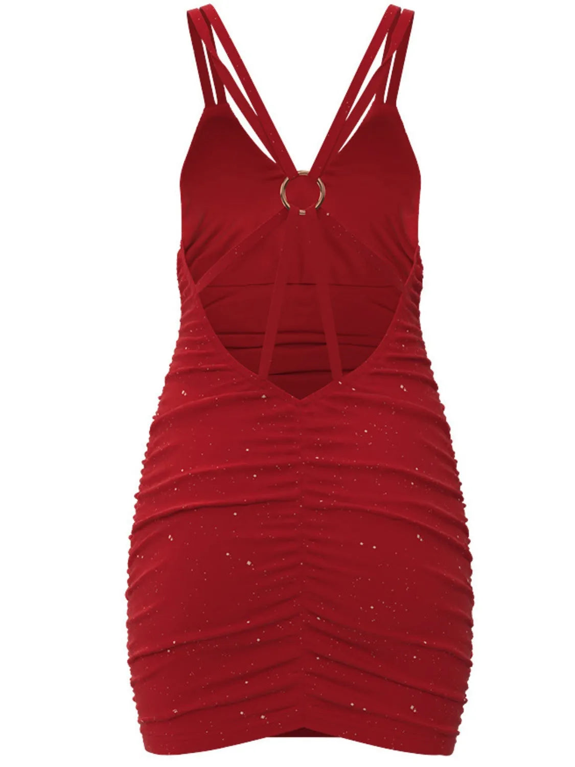 Glitter Double Spaghetti Straps Mini Dress - Wellen Fashion