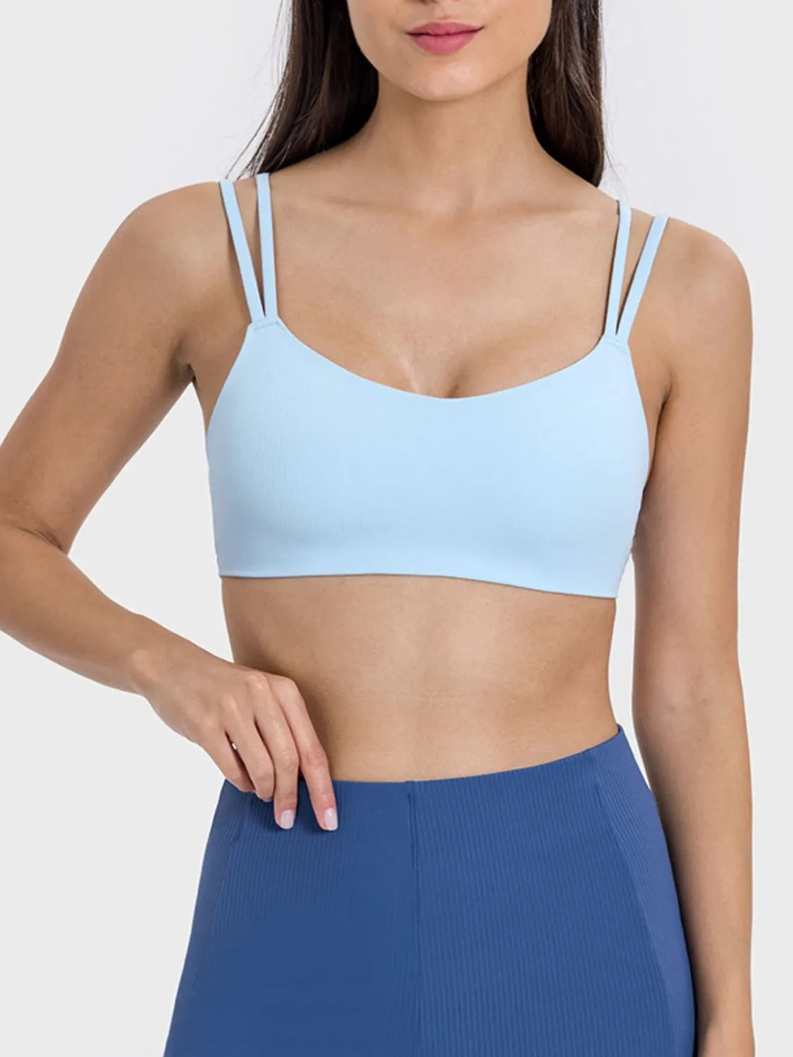 Millennia Scoop Neck Double Strap Active Cami - Wellen Fashion