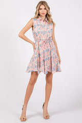 GeeGee Full Size Floral Eyelet Sleeveless Mini Dress - Wellen Fashion