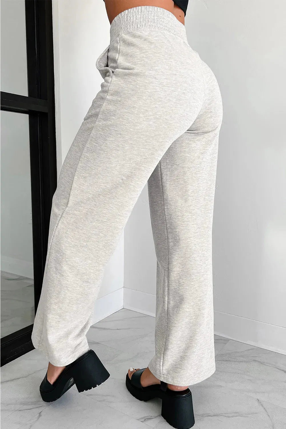 Elastic Waist Active Pants with Pockets - Wellen Fashion