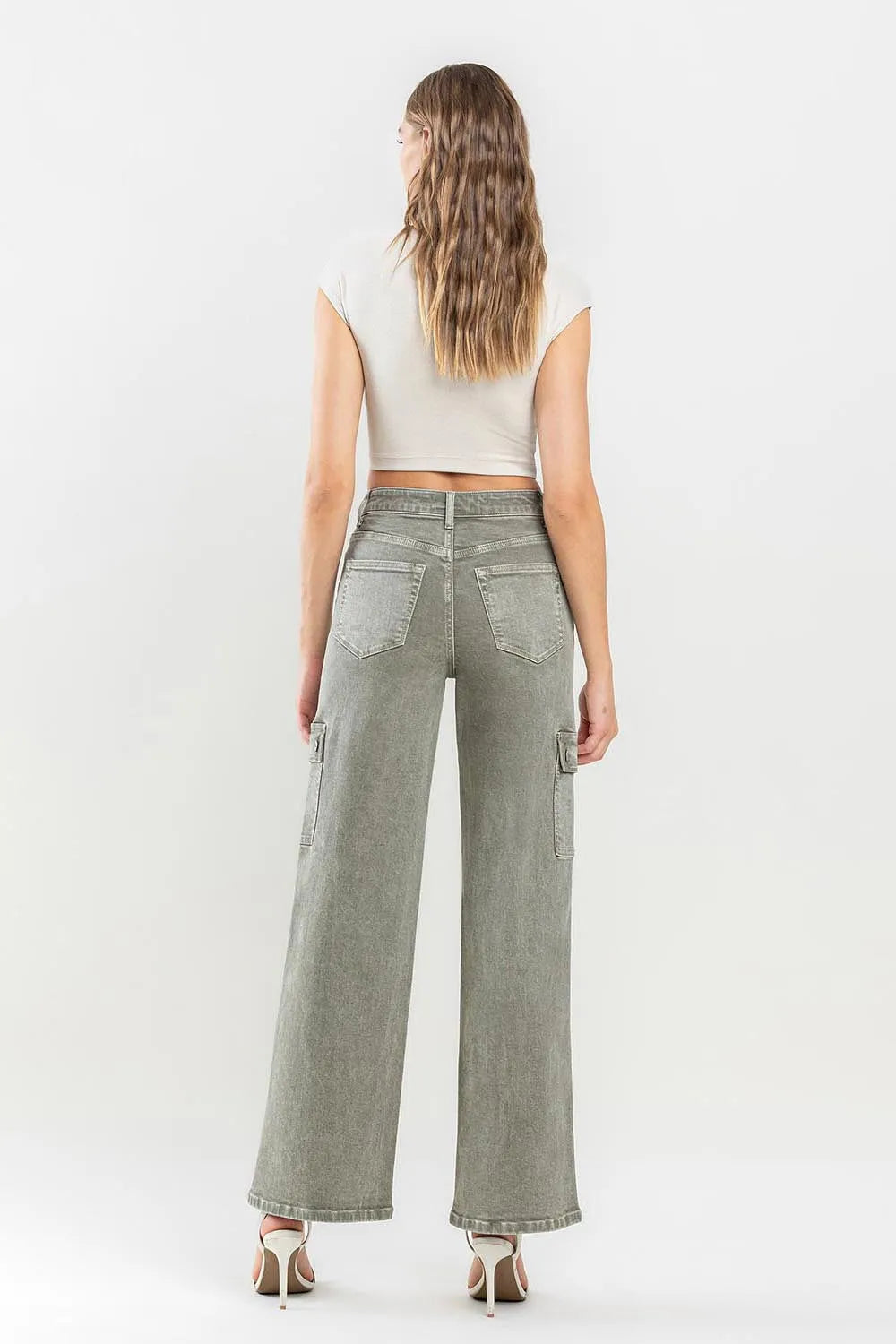 Vervet by Flying Monkey 90's Super High Rise Cargo Jeans - Wellen Fashion