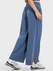 Millennia Slit Wide Leg Active Pants - Wellen Fashion