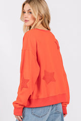 SAGE + FIG Star Patch Long Sleeve Sweatshirt - Wellen Fashion