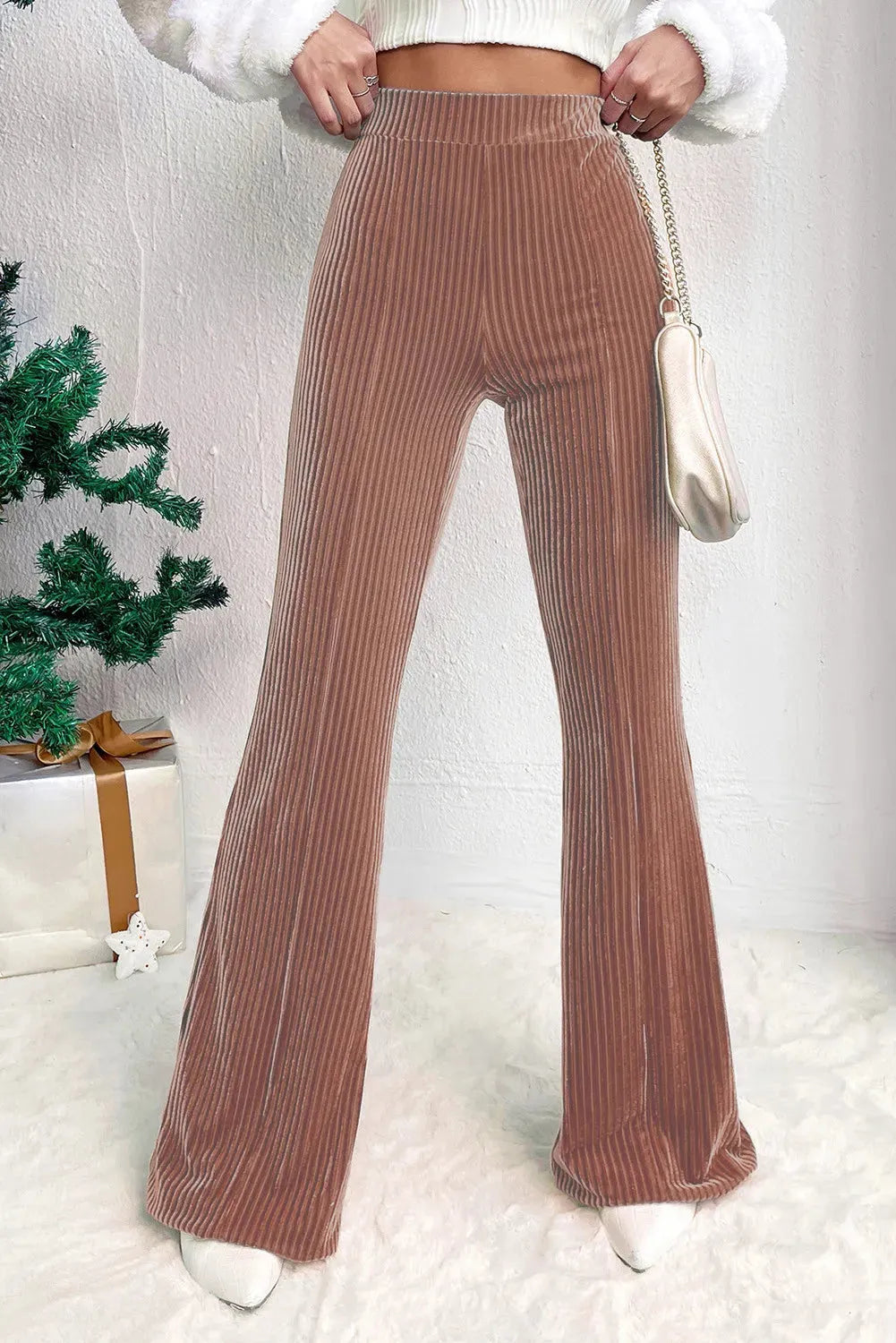 High Waist Bootcut Pants - Wellen Fashion