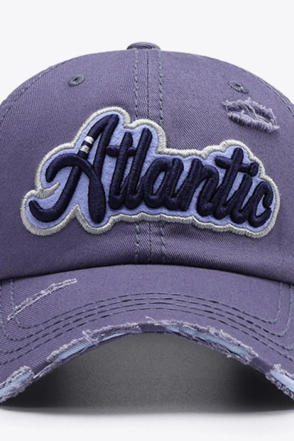 ATLANTIC Graphic Distressed Baseball Cap - Wellen Fashion