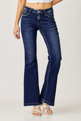 RISEN Full Size Low Rise Flare Jeans - Wellen Fashion