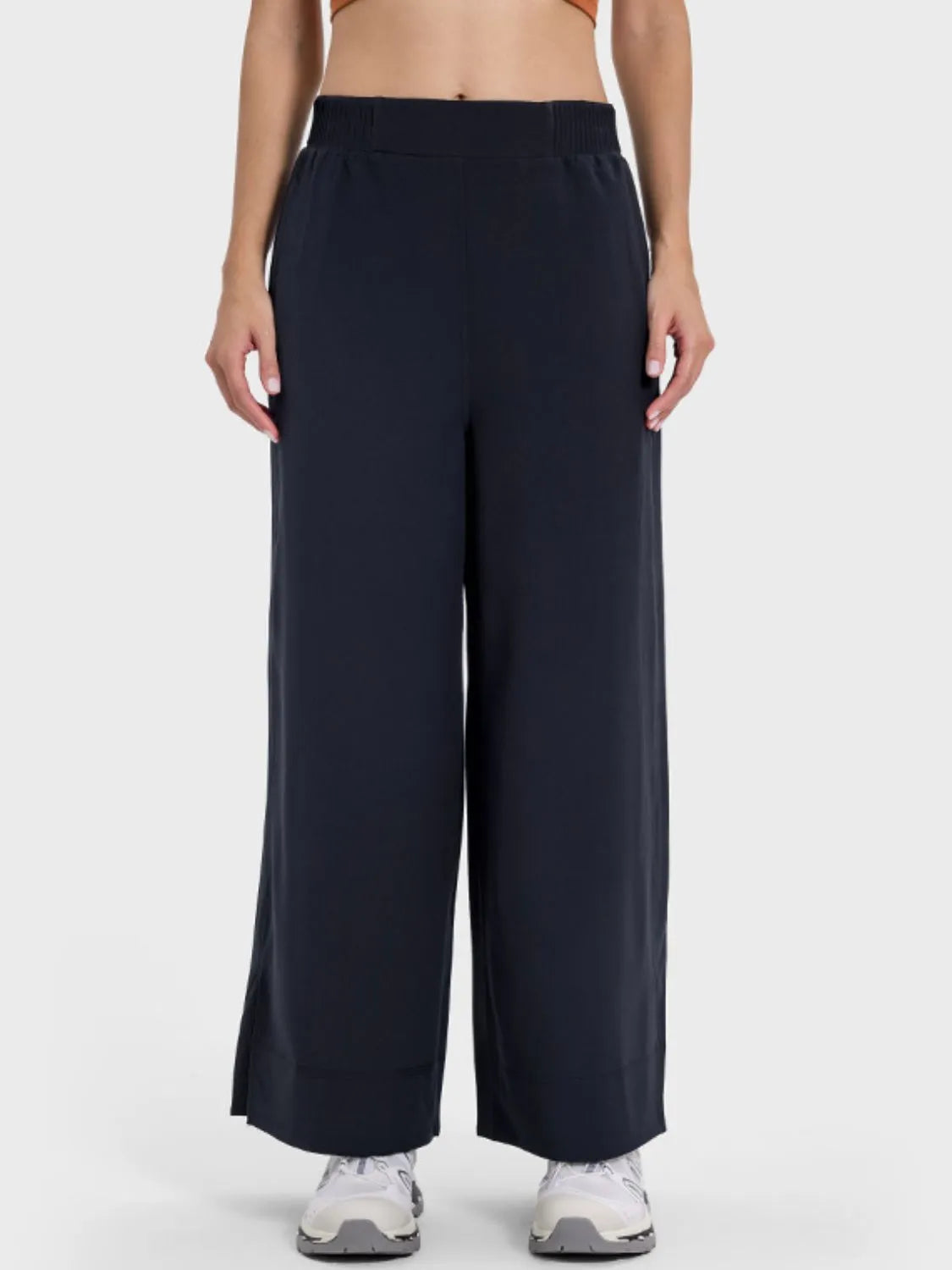 Millennia Slit Wide Leg Active Pants - Wellen Fashion