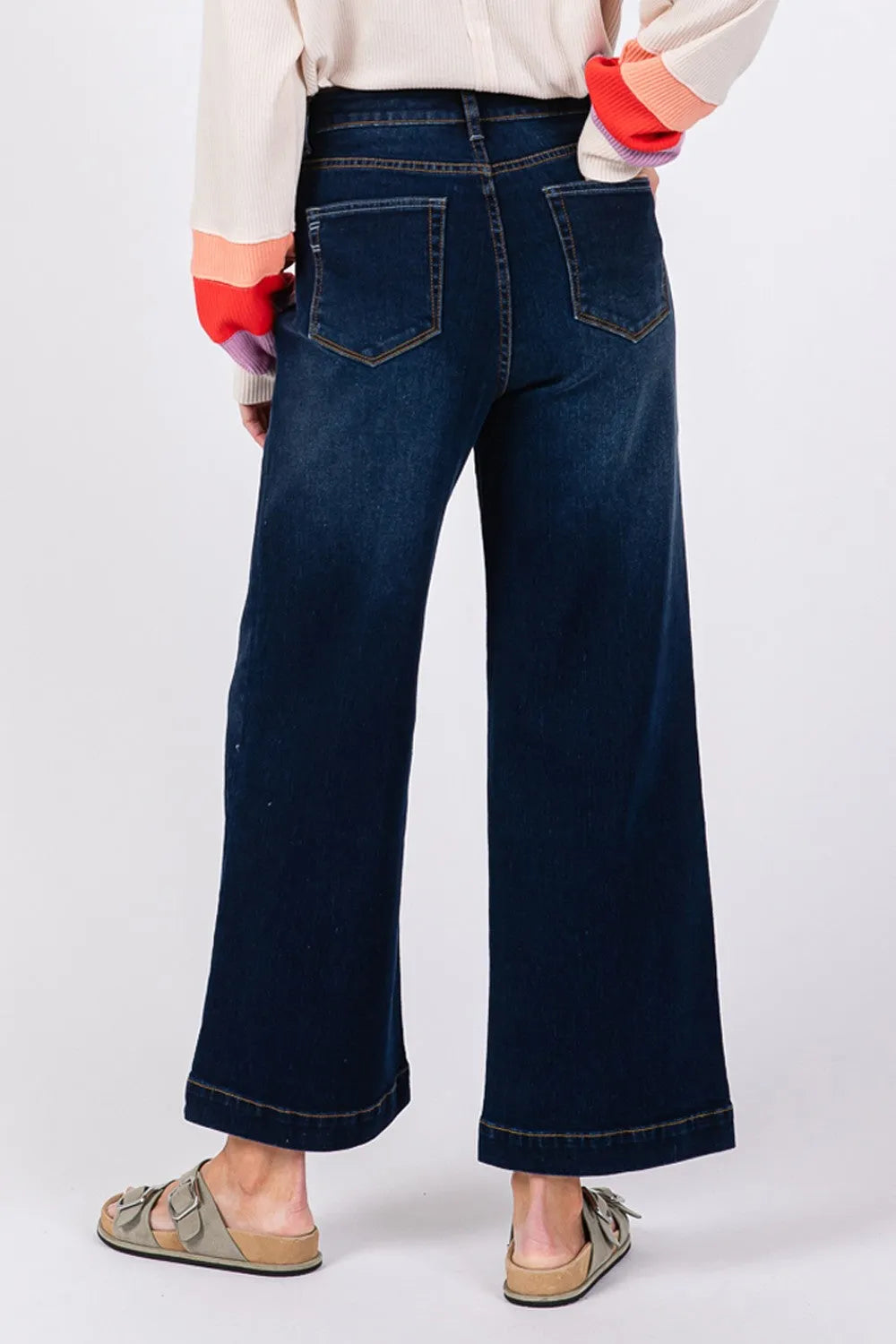 SAGE + FIG High Waist Wide Leg Jeans - Wellen Fashion