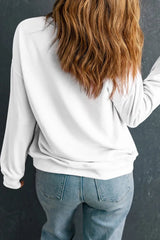 Letter Graphic Round Neck Long Sleeve Sweatshirt - Wellen Fashion