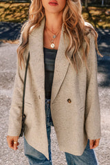 Pocketed Long Sleeve Blazer - Wellen Fashion